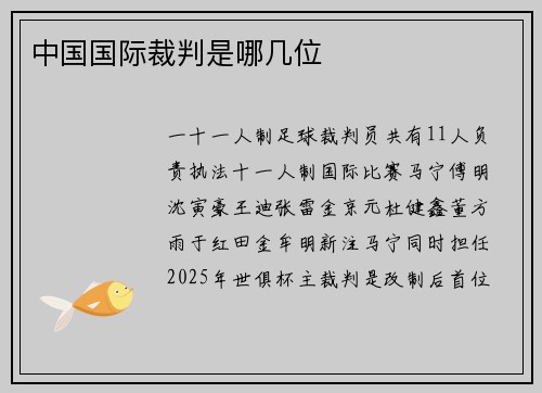 中国国际裁判是哪几位